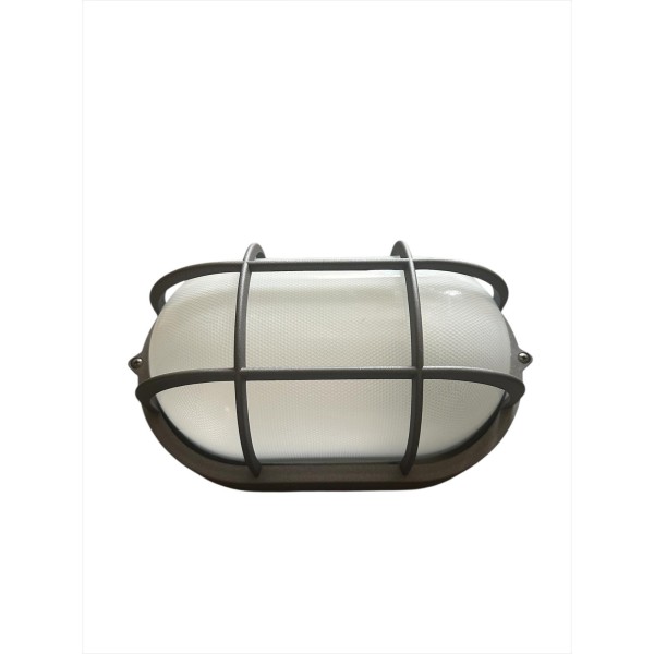 Goccia Illumin. 4520GR Marina grand ovale avec grille 100 W E27 gris graphite